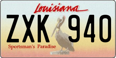 LA license plate ZXK940