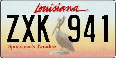 LA license plate ZXK941