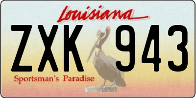 LA license plate ZXK943