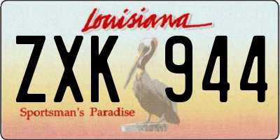 LA license plate ZXK944