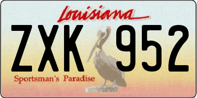 LA license plate ZXK952