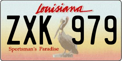 LA license plate ZXK979