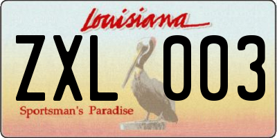 LA license plate ZXL003