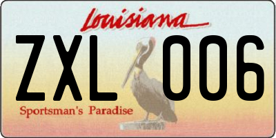 LA license plate ZXL006