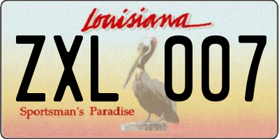 LA license plate ZXL007