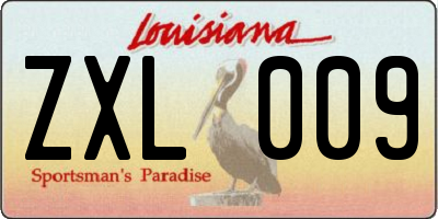 LA license plate ZXL009