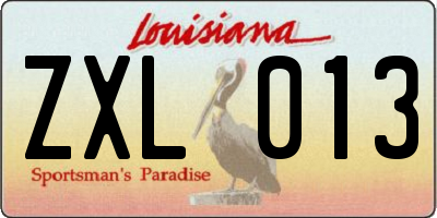 LA license plate ZXL013