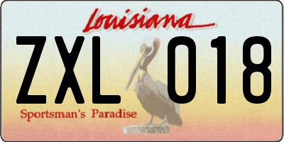 LA license plate ZXL018