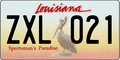 LA license plate ZXL021