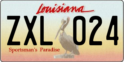 LA license plate ZXL024