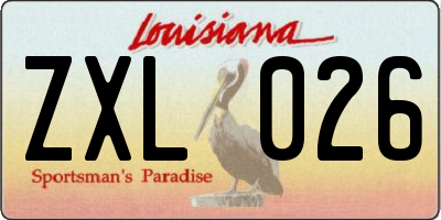 LA license plate ZXL026