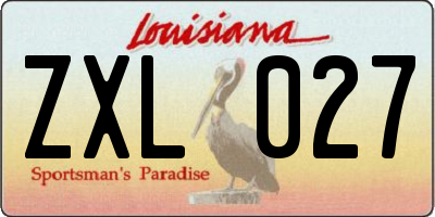 LA license plate ZXL027