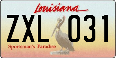 LA license plate ZXL031