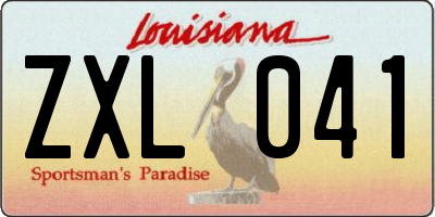LA license plate ZXL041