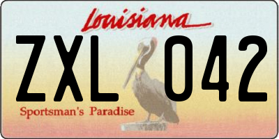 LA license plate ZXL042