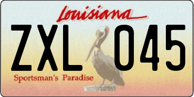 LA license plate ZXL045