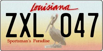 LA license plate ZXL047