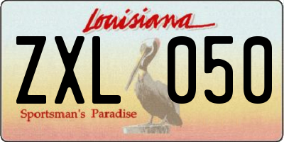 LA license plate ZXL050