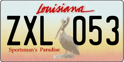 LA license plate ZXL053