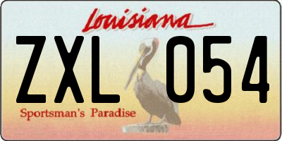 LA license plate ZXL054