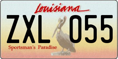 LA license plate ZXL055