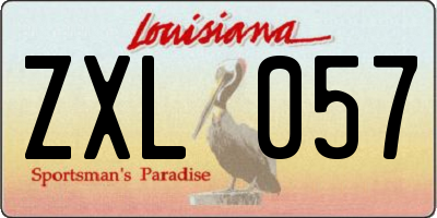 LA license plate ZXL057