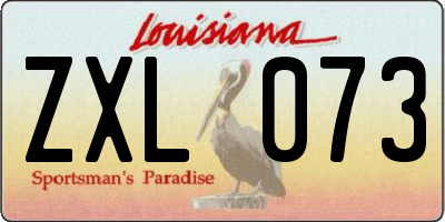 LA license plate ZXL073