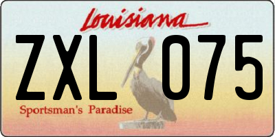 LA license plate ZXL075