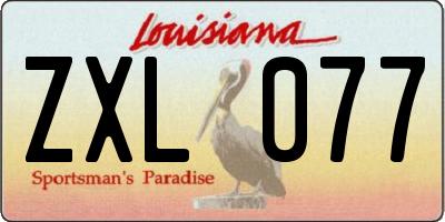 LA license plate ZXL077