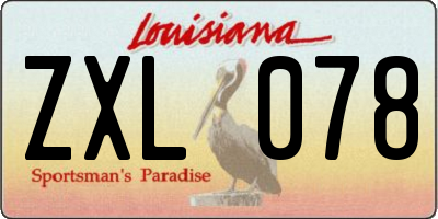 LA license plate ZXL078