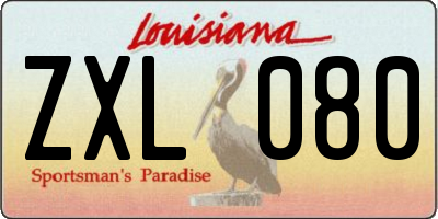 LA license plate ZXL080