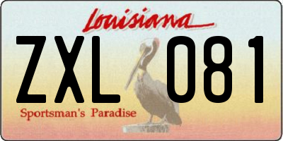 LA license plate ZXL081