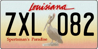 LA license plate ZXL082