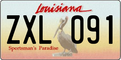 LA license plate ZXL091