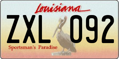 LA license plate ZXL092