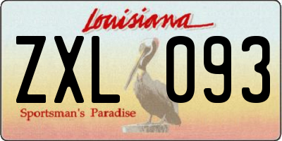 LA license plate ZXL093