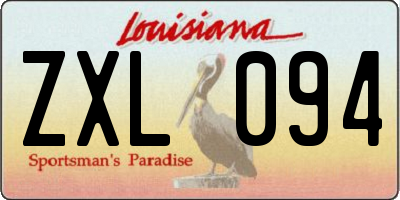 LA license plate ZXL094