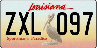 LA license plate ZXL097