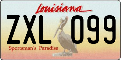 LA license plate ZXL099