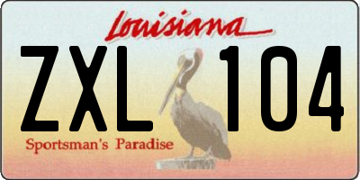 LA license plate ZXL104