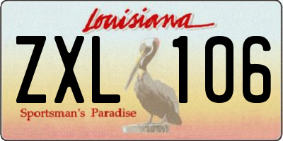 LA license plate ZXL106