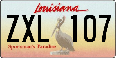 LA license plate ZXL107