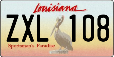 LA license plate ZXL108