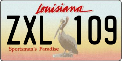 LA license plate ZXL109