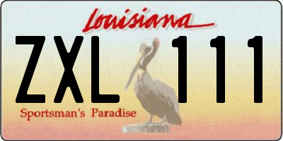 LA license plate ZXL111