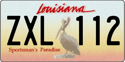 LA license plate ZXL112