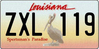 LA license plate ZXL119