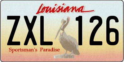 LA license plate ZXL126
