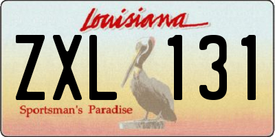 LA license plate ZXL131