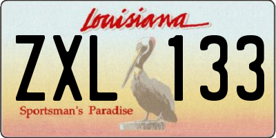 LA license plate ZXL133